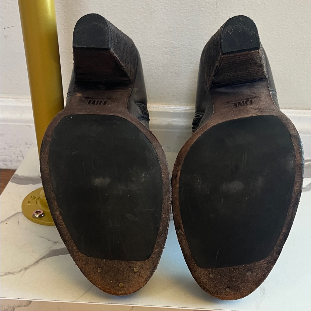 Frye Dark Brown Leather Heeled Boots - Picture 6 of 7